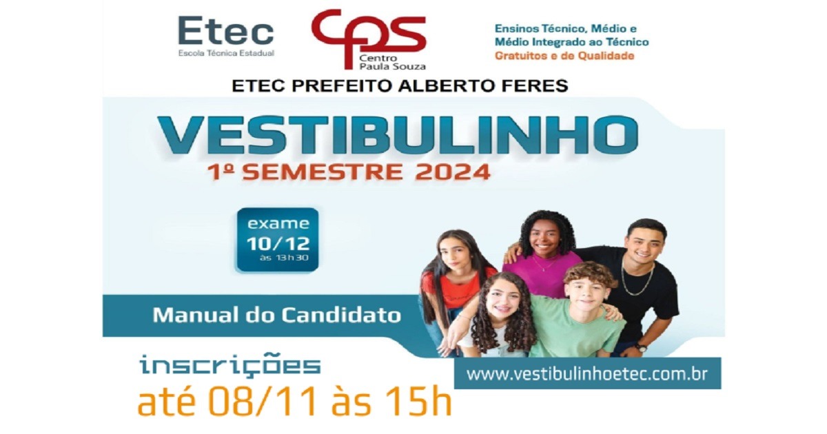 Vestibulinho ETEC 2º Semestre – 2022 – Provas acontecem domingo 03